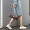 Vintage Lock Buckle Baguette Shoulder Bag For Women Stylish PU Leather Underarm Purse 1