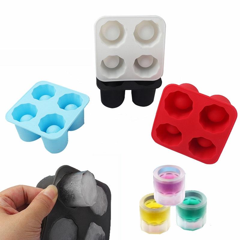 4-Cavity Silicone Ice Cube Mold for Whiskey, Cocktails & Creative DIY Treats
