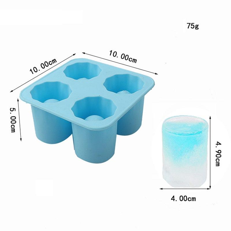 4-Cavity Silicone Ice Cube Mold for Whiskey, Cocktails & Creative DIY Treats