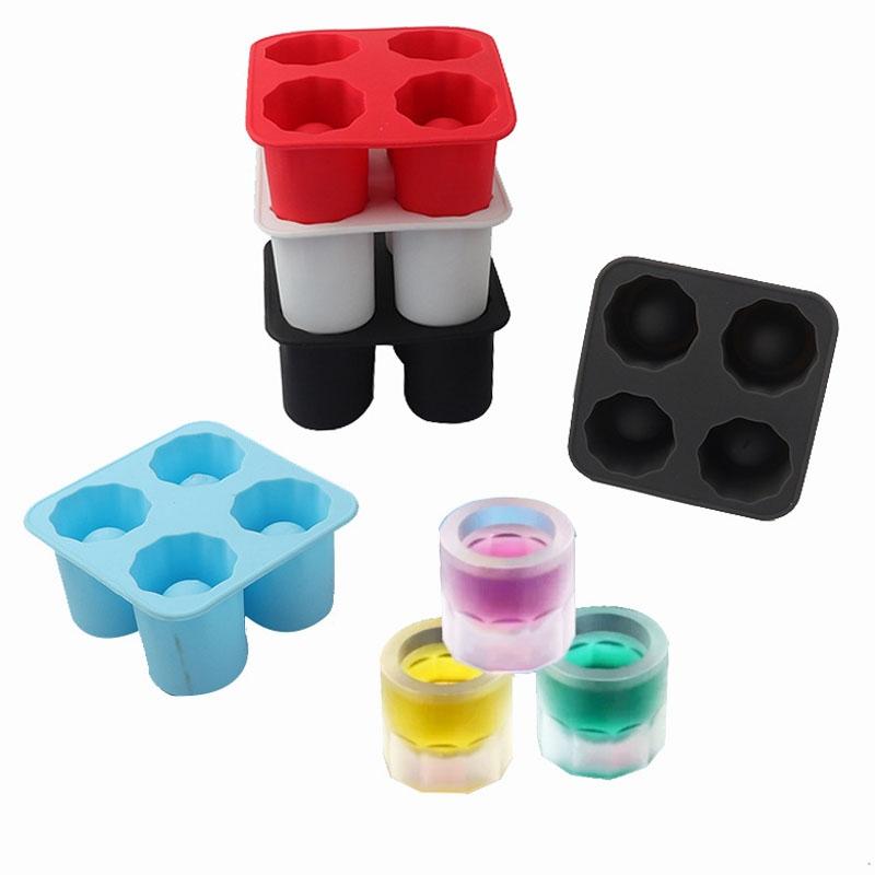 4-Cavity Silicone Ice Cube Mold for Whiskey, Cocktails & Creative DIY Treats