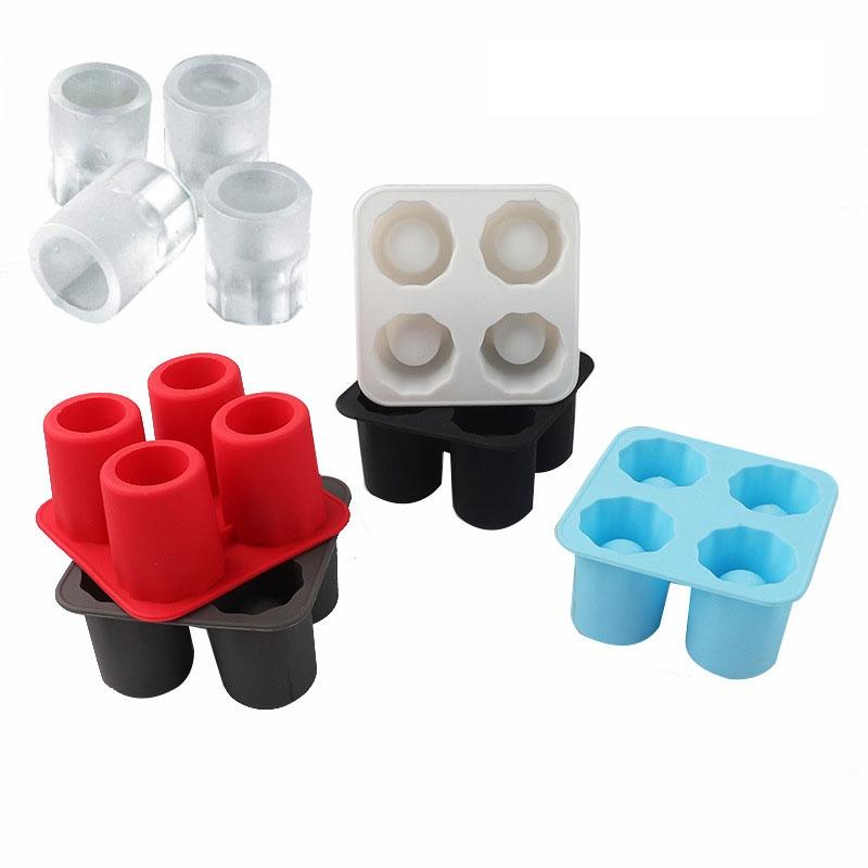 4-Cavity Silicone Ice Cube Mold for Whiskey, Cocktails & Creative DIY Treats