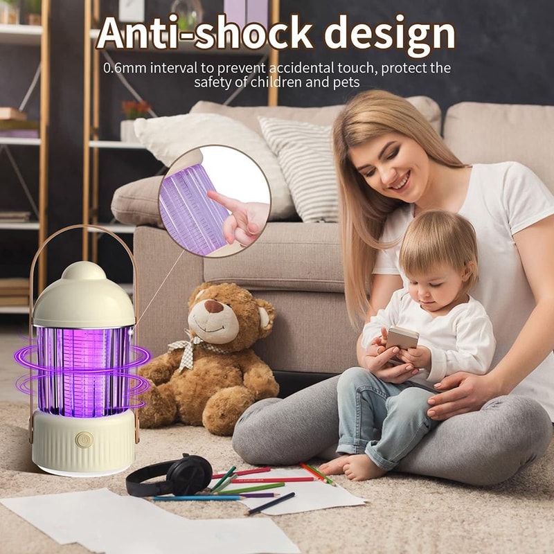 Mosquito Killer Lamp USB Rechargeable Bug Zapper Night Light 6