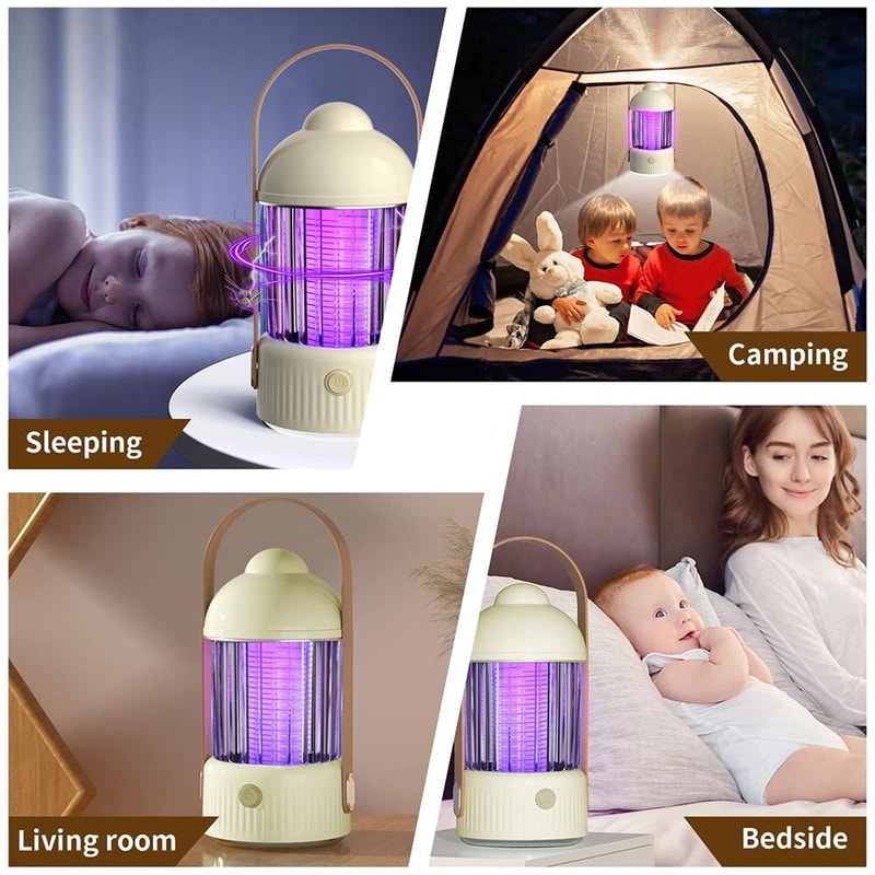 Mosquito Killer Lamp USB Rechargeable Bug Zapper Night Light 7