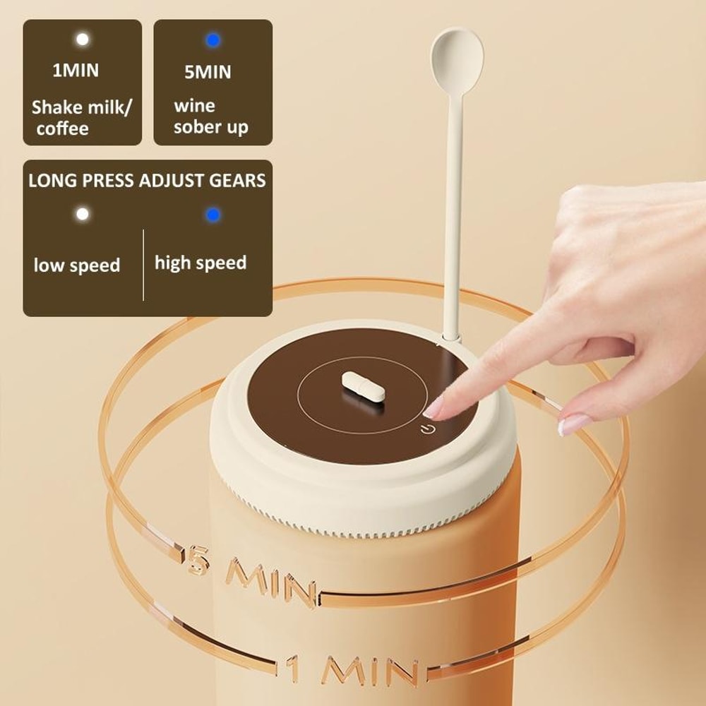 Magnetic Self Stirring Coffee Mixer Cup With Rechargeable Milk Frother 1