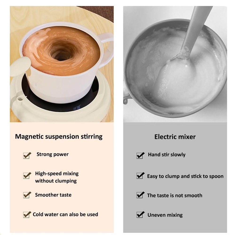 Magnetic Self Stirring Coffee Mixer Cup With Rechargeable Milk Frother 4