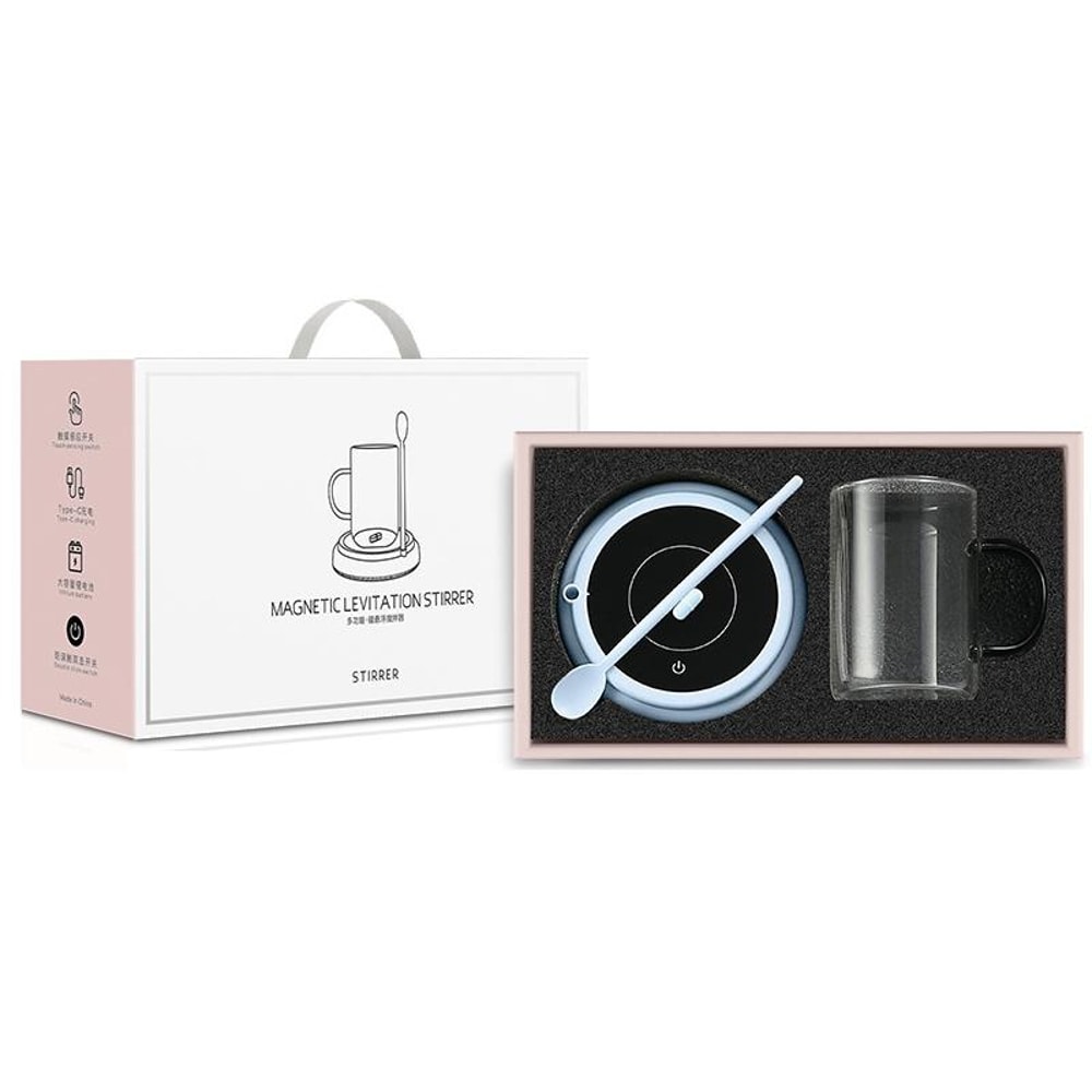 Magnetic Self Stirring Coffee Mixer Cup with Rechargeable Milk Frother
