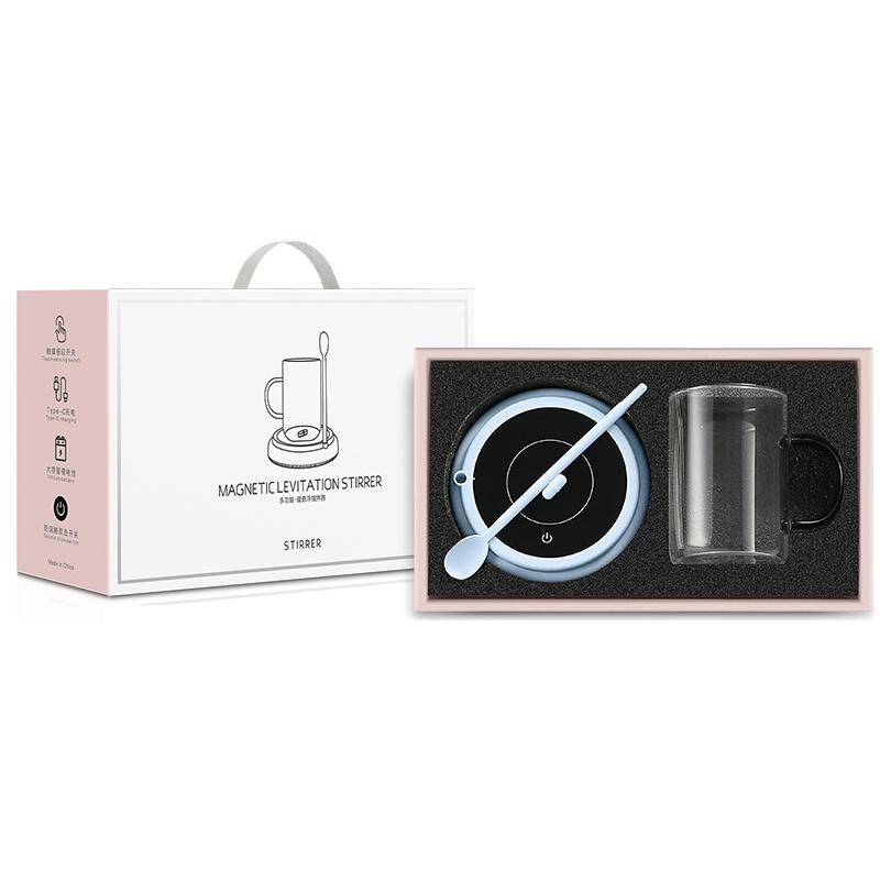 Magnetic Self Stirring Coffee Mixer Cup with Rechargeable Milk Frother