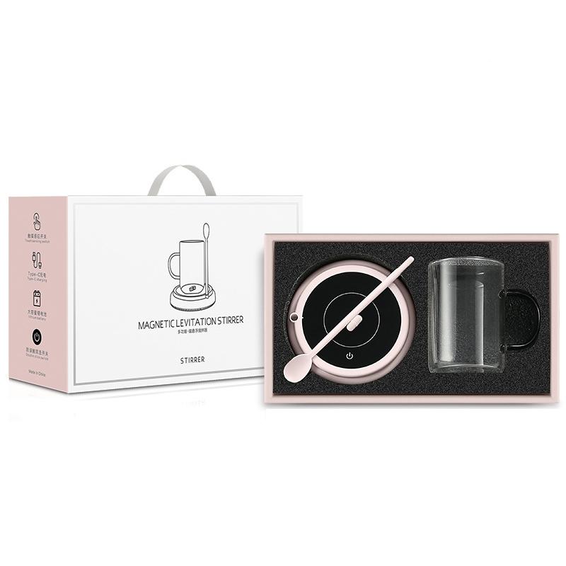 Magnetic Self Stirring Coffee Mixer Cup with Rechargeable Milk Frother