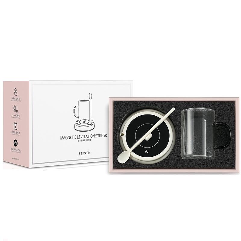 Magnetic Self Stirring Coffee Mixer Cup with Rechargeable Milk Frother