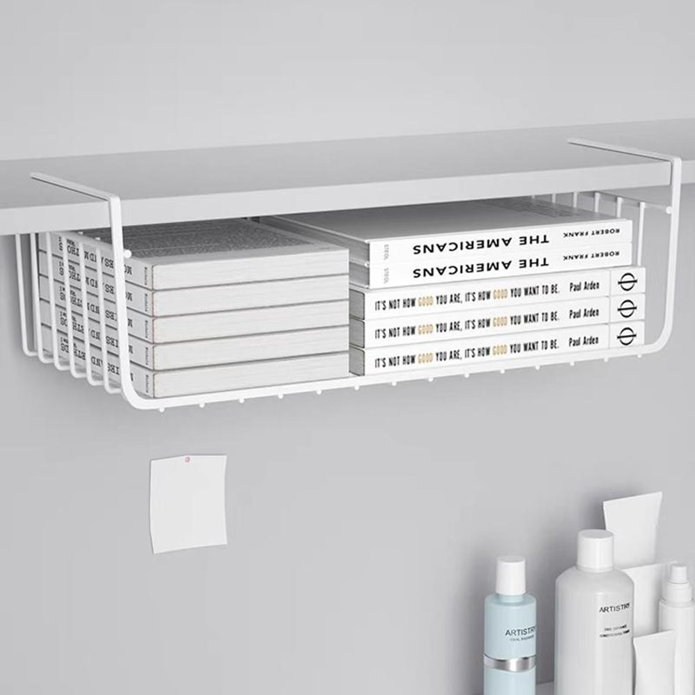Under Shelf Organizer Metal Hanging Storage Rack for Kitchen Cabinets & Closets