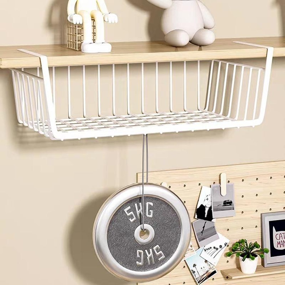 Under Shelf Organizer Metal Hanging Storage Rack for Kitchen Cabinets & Closets
