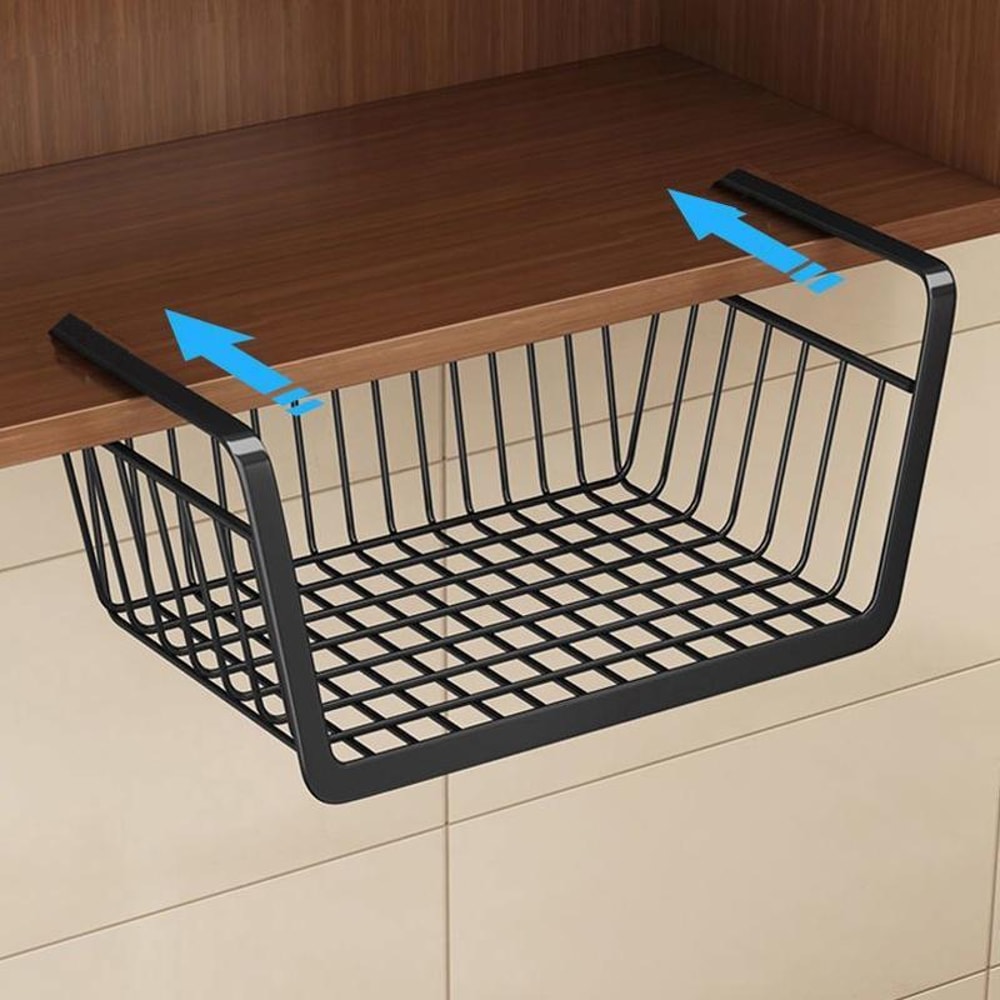 Under Shelf Organizer Metal Hanging Storage Rack for Kitchen Cabinets & Closets