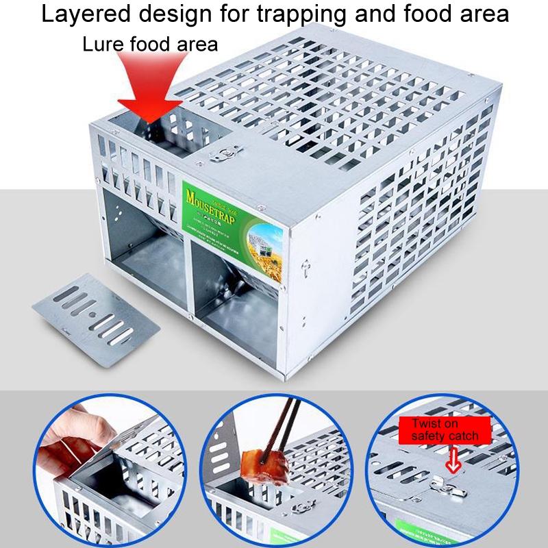 Dual Door Humane Mouse Trap Cage for Indoor Rodent Control and Safe Catch Release