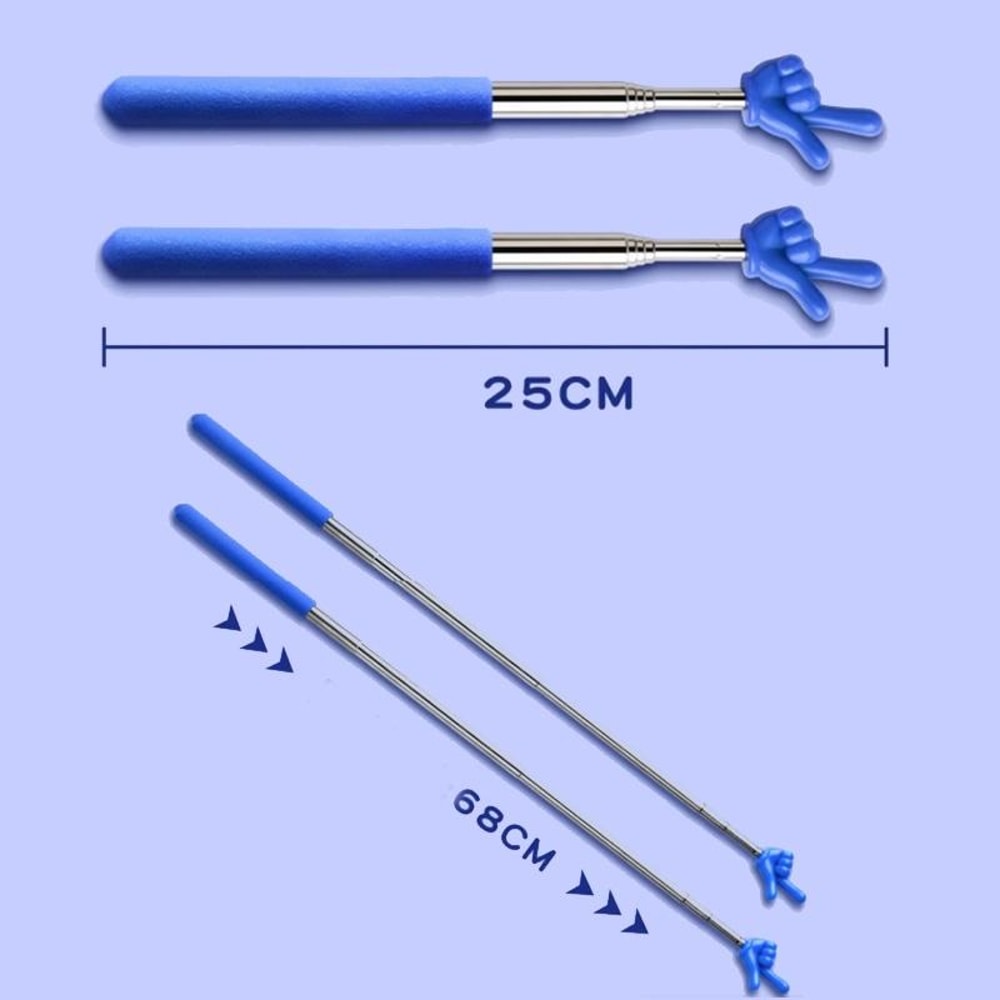 Retractable Teacher Pointer Stick with Extendable Finger for Classroom Reading & Presentations Random Color