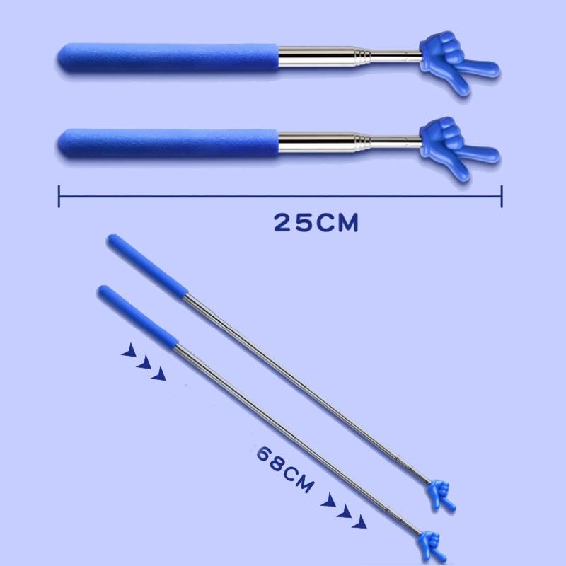 Retractable Teacher Pointer Stick with Extendable Finger for Classroom Reading & Presentations Random Color