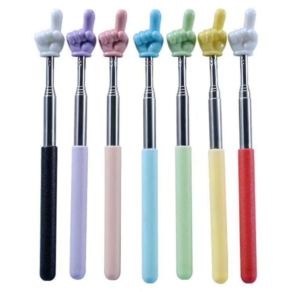 Retractable Teacher Pointer Stick with Extendable Finger for Classroom Reading & Presentations Random Color