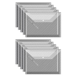 10 pcs a4 document folder waterproof transparent file organizer bags with secure snap closure
