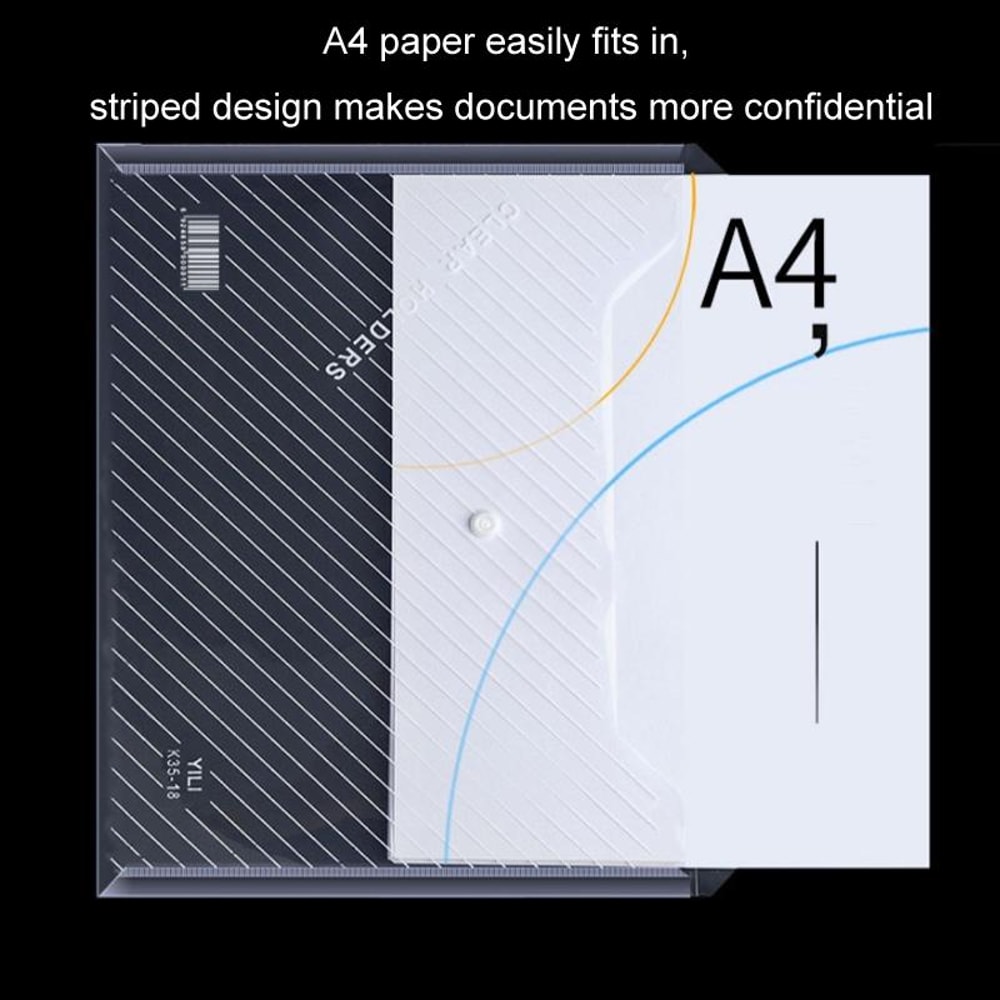 10 Pcs A4 Document Folder Waterproof Transparent File Organizer Bags with Secure Snap Closure