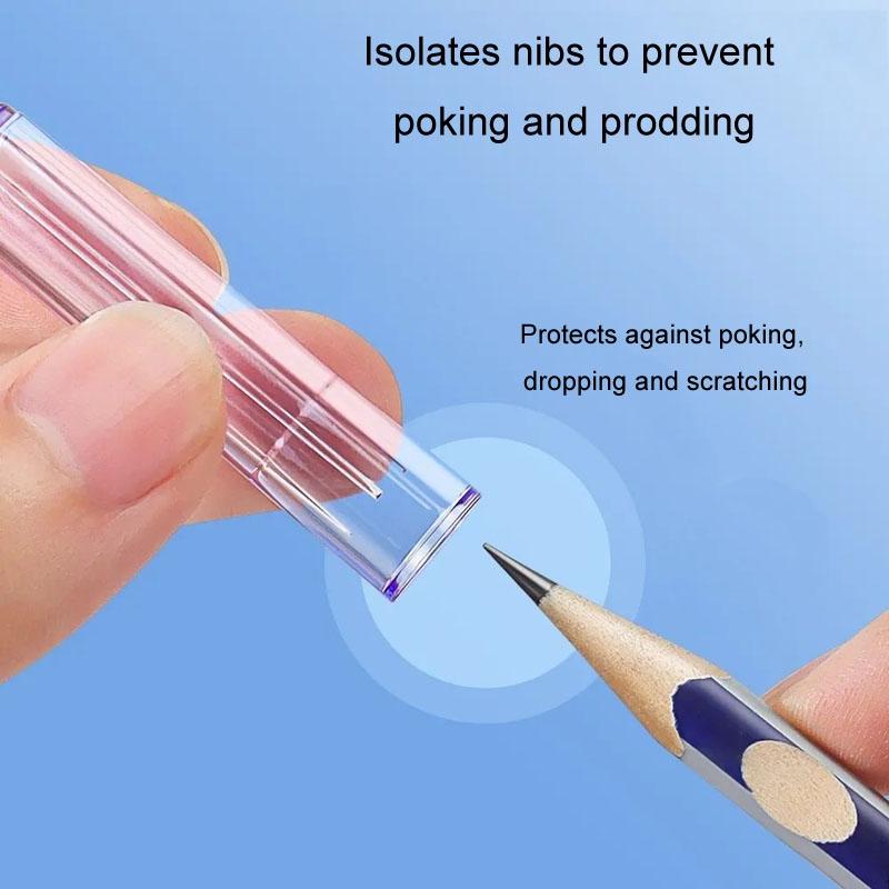 20PCS Pencil Tip Protectors Transparent Pen Caps for Pencils and Pens