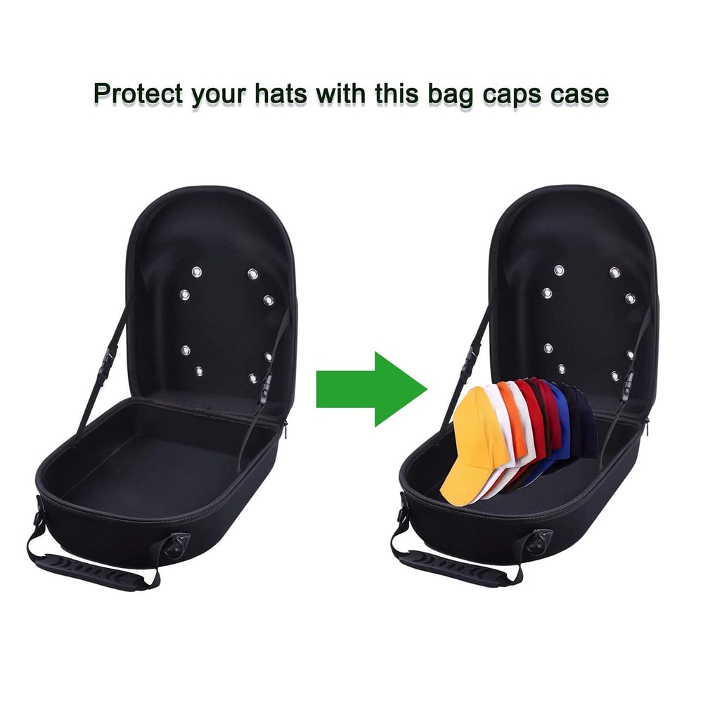 Hat Storage Case EVA Hard Shell Cap Organizer With Shoulder Strap 2