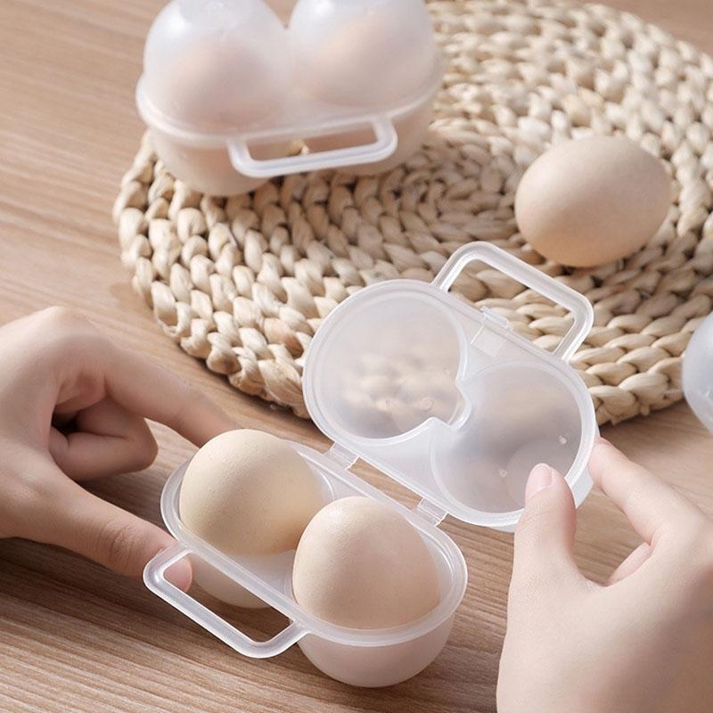 Portable Egg Holder For Camping Travel Shockproof 2Slot Egg Storage Case 0