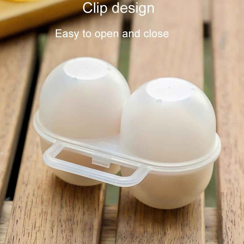 Portable Egg Holder For Camping Travel Shockproof 2Slot Egg Storage Case 6