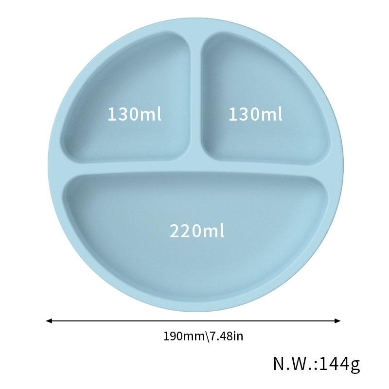 Baby Silicone Suction Plate With 3 Compartments For Toddlers And Self Feeding 1