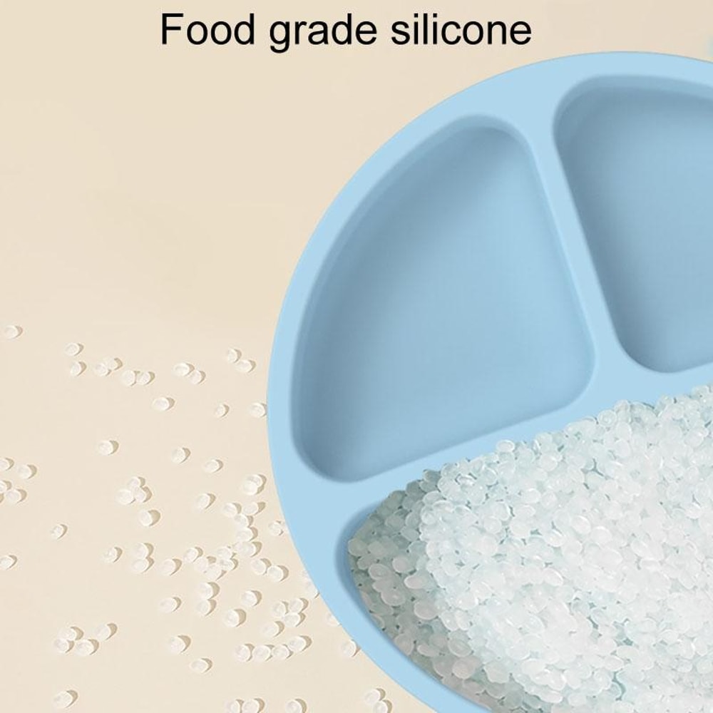 Baby Silicone Suction Plate With 3 Compartments For Toddlers And Self Feeding 3