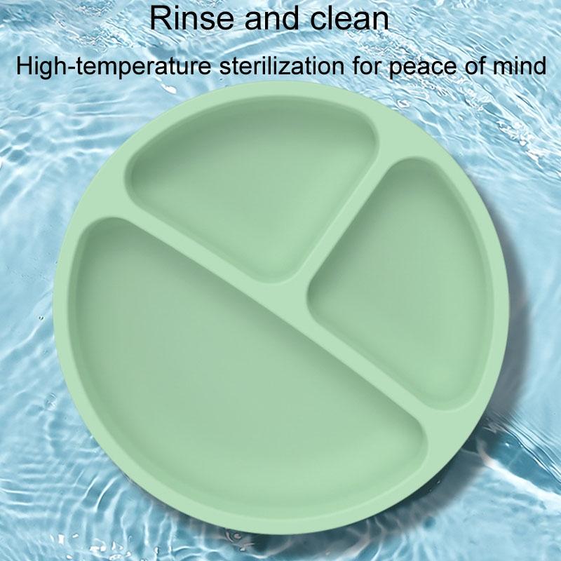 Baby Silicone Suction Plate With 3 Compartments For Toddlers And Self Feeding 6