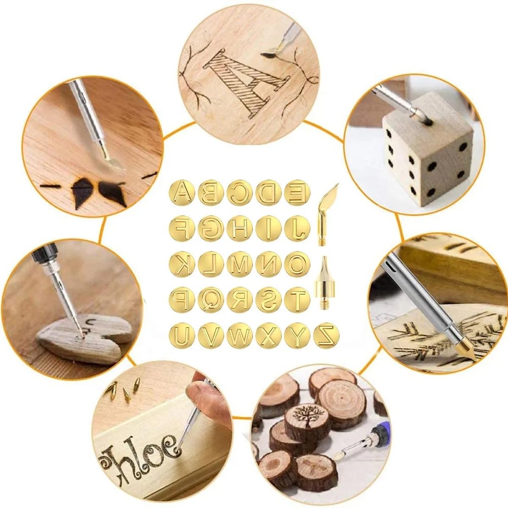 28 In 1 Wood Burning Tips Set For Pyrography Lettering Branding DIY Craft Engraving 4