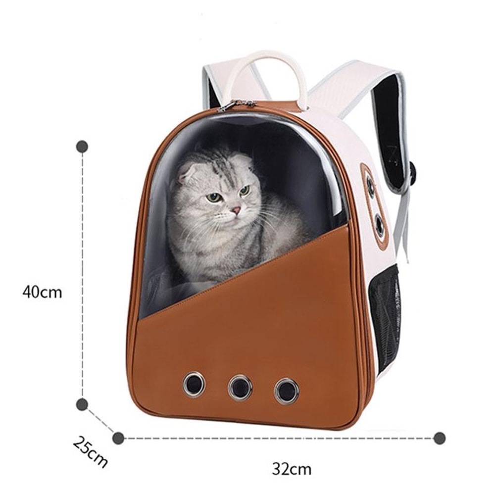 Pet Travel Capsule Backpack Carrier For Cats Small Dogs With Breathable Viewing Window 1