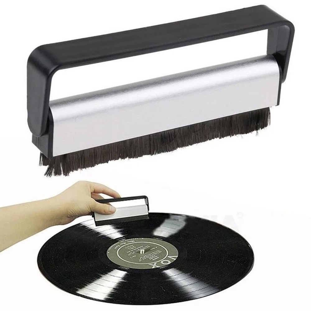 Velvet Vinyl Record Cleaning Brush Kit for LPs, CDs & DVDs Dust and Fingerprint Remover