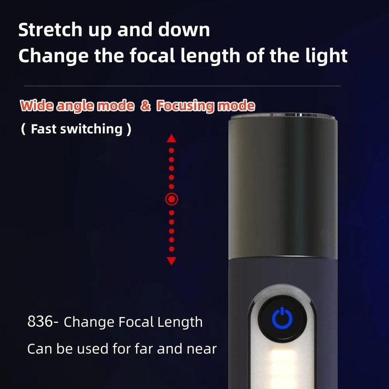 Rechargeable Flashlight With Zoom Focus IP55 Waterproof Tactical Torch 9