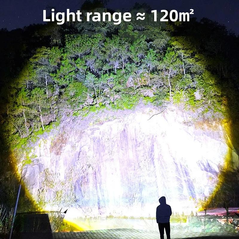 Rechargeable Flashlight With Zoom Focus IP55 Waterproof Tactical Torch 12