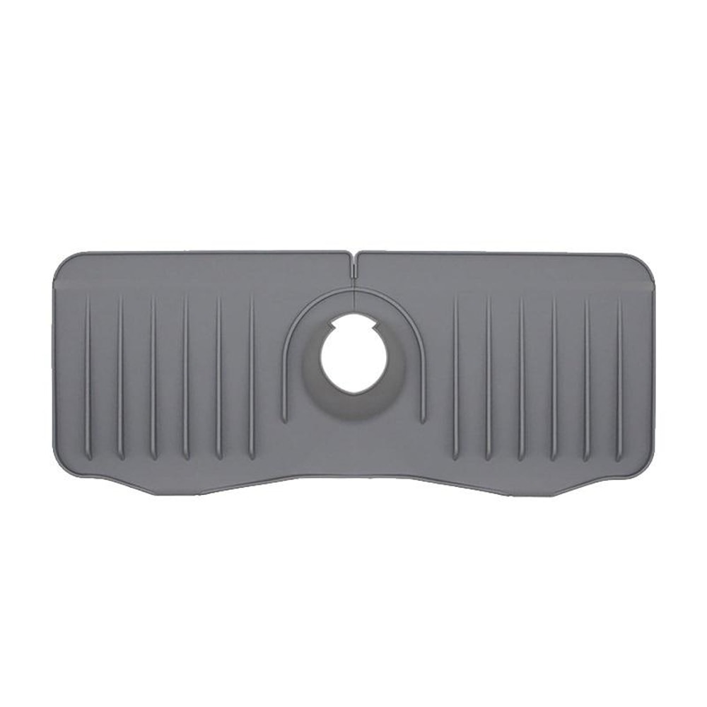 Premium Silicone Faucet AntiSplash Drain Mat Keep Counters Dry 5