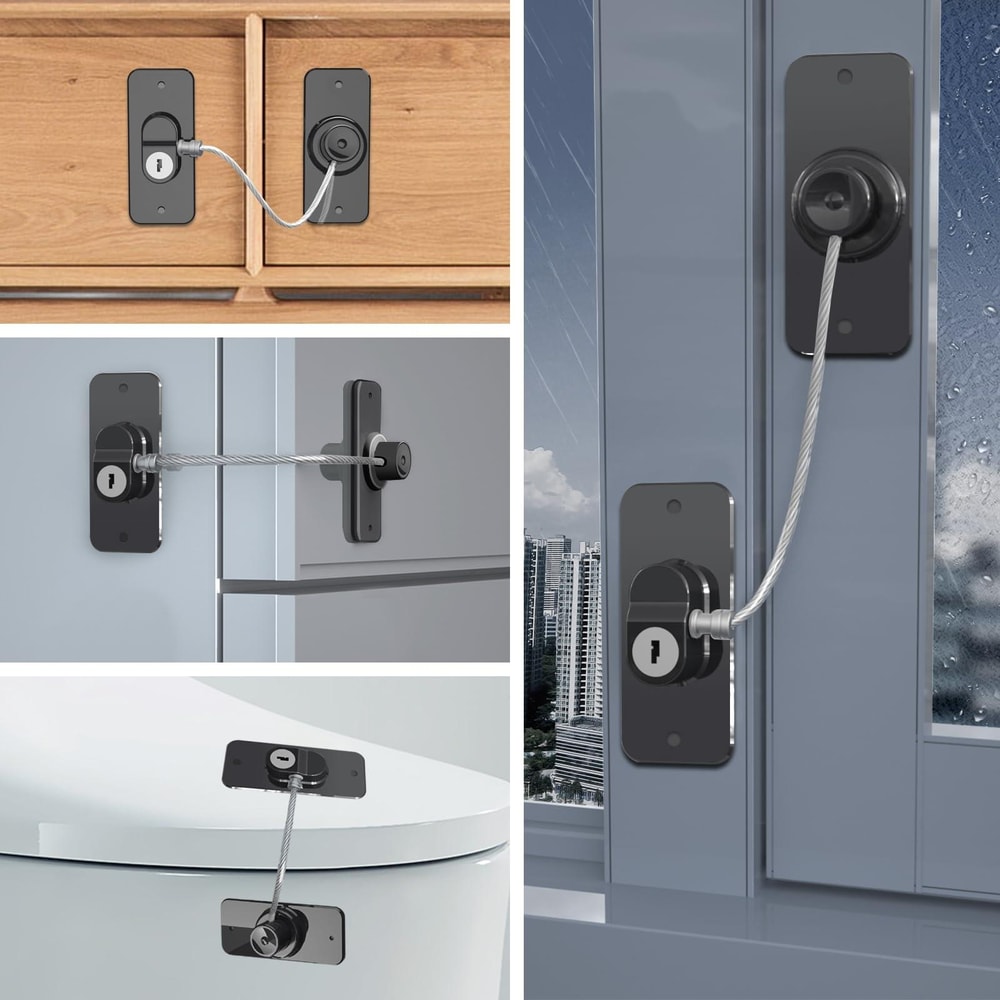 Multifunctional Children Window Cabinet Safety Lock With Key 3