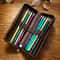 Retro Crazy Horse Leather Pencil Case Durable Zipper Pen Organizer 1