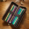 Retro Crazy Horse Leather Pencil Case Durable Zipper Pen Organizer 1