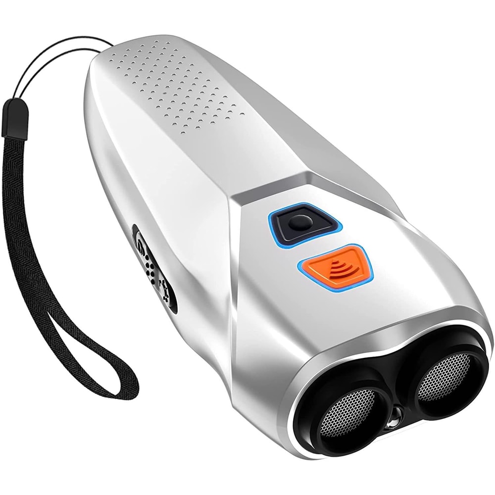 Premium Ultrasonic Dog Repeller Anti Barking Training Device with LED Flashlight
