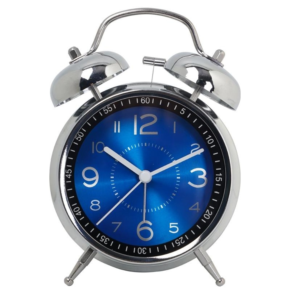 45Inch Electroplated Metal Alarm Clock With Night Light Quiet Quartz Movement 8