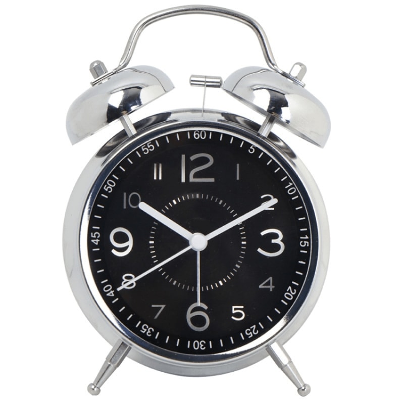 45Inch Electroplated Metal Alarm Clock With Night Light Quiet Quartz Movement 10