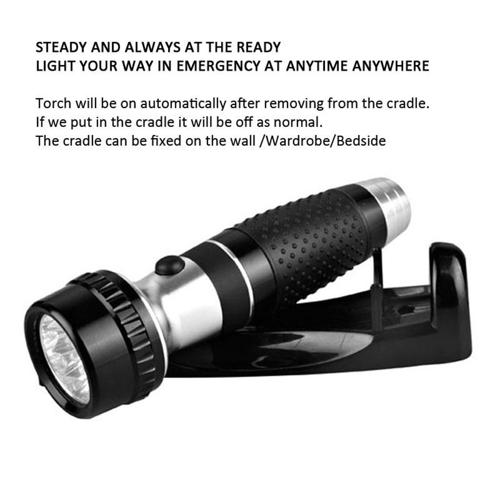 Hotel LED Rechargeable Wall-Mount Emergency Flashlight with 13-LED Bright Light