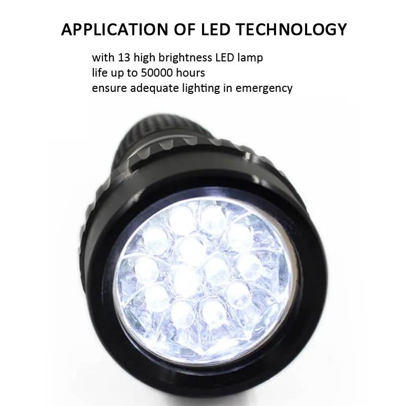 Hotel LED Rechargeable Wall-Mount Emergency Flashlight with 13-LED Bright Light