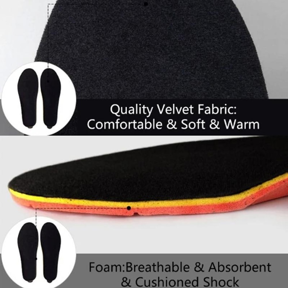 USB Heated Insoles Rechargeable Washable Electric Foot Warmers 4