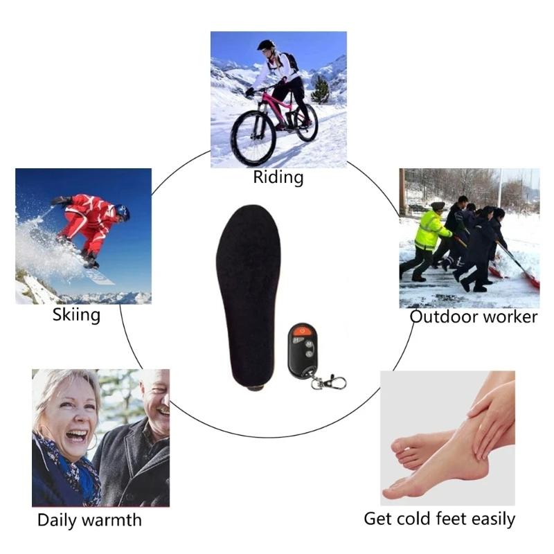 USB Heated Insoles Rechargeable Washable Electric Foot Warmers 6