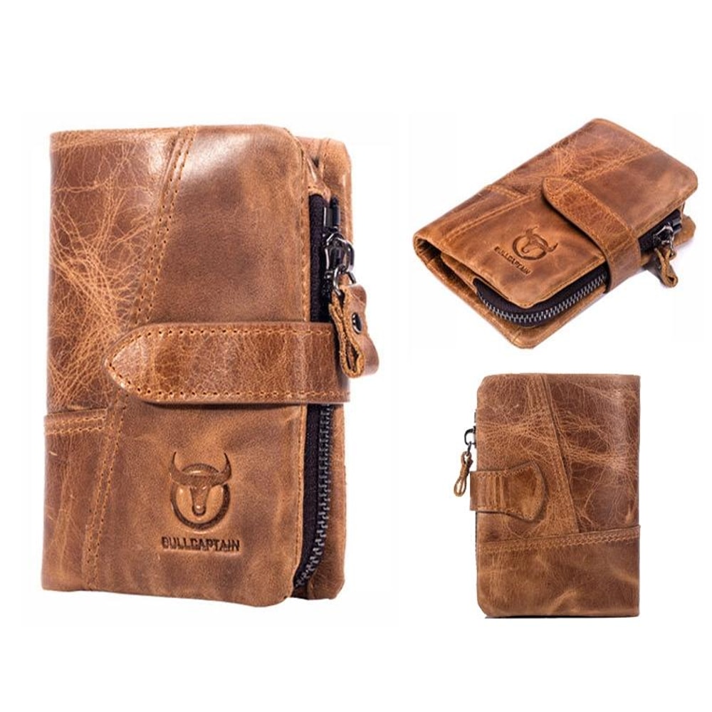Premium Cowhide RFID AntiTheft Vertical Men Wallet With Detachable Design 2