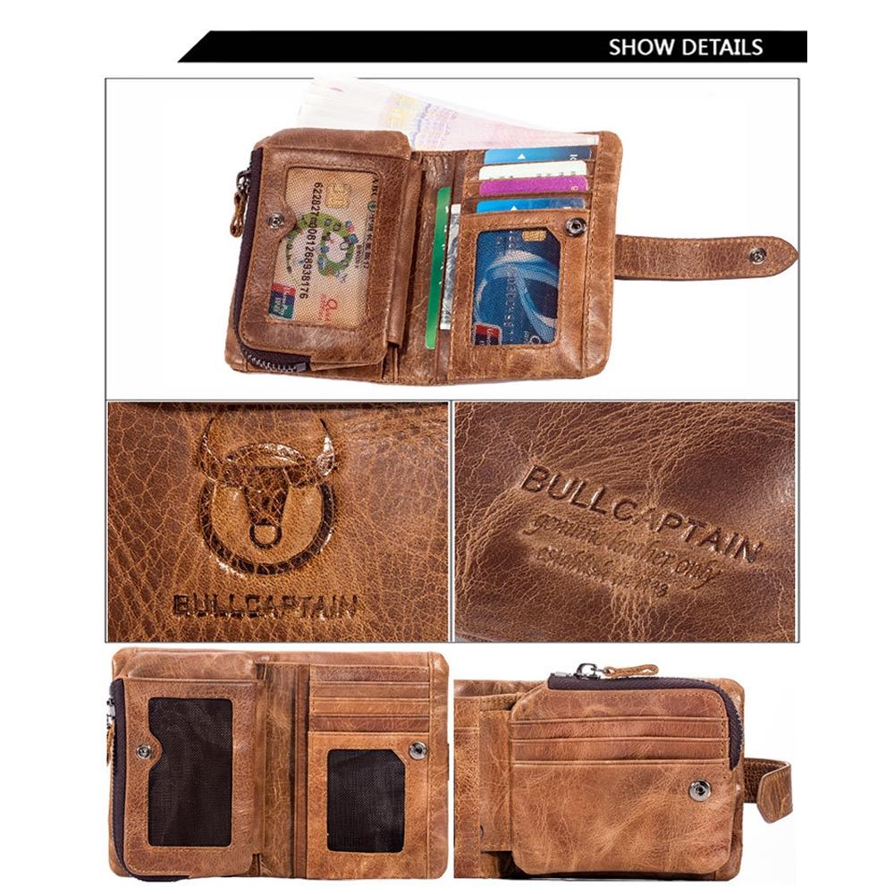 Premium Cowhide RFID AntiTheft Vertical Men Wallet With Detachable Design 4