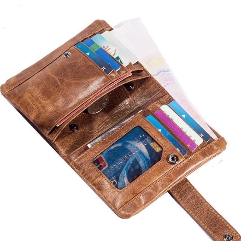 Premium Cowhide RFID AntiTheft Vertical Men Wallet With Detachable Design 6