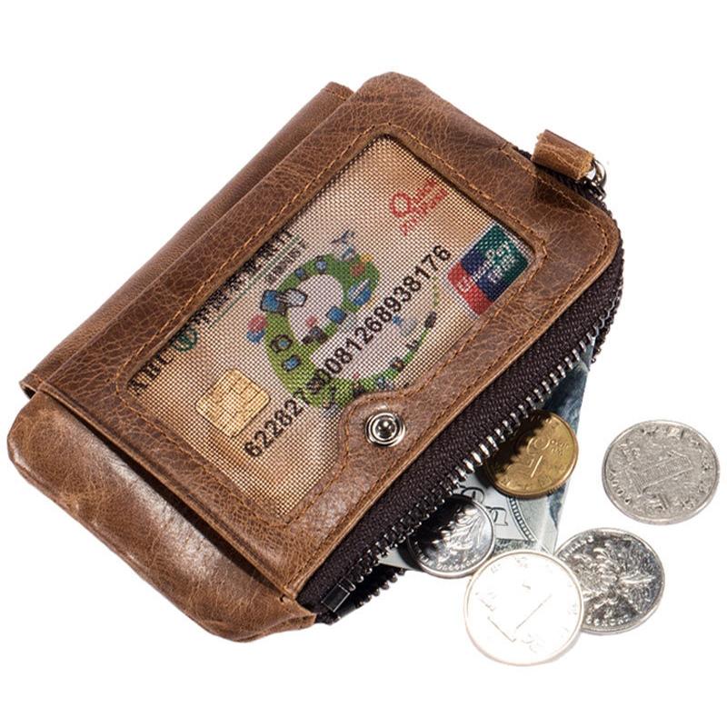 Premium Cowhide RFID AntiTheft Vertical Men Wallet With Detachable Design 7