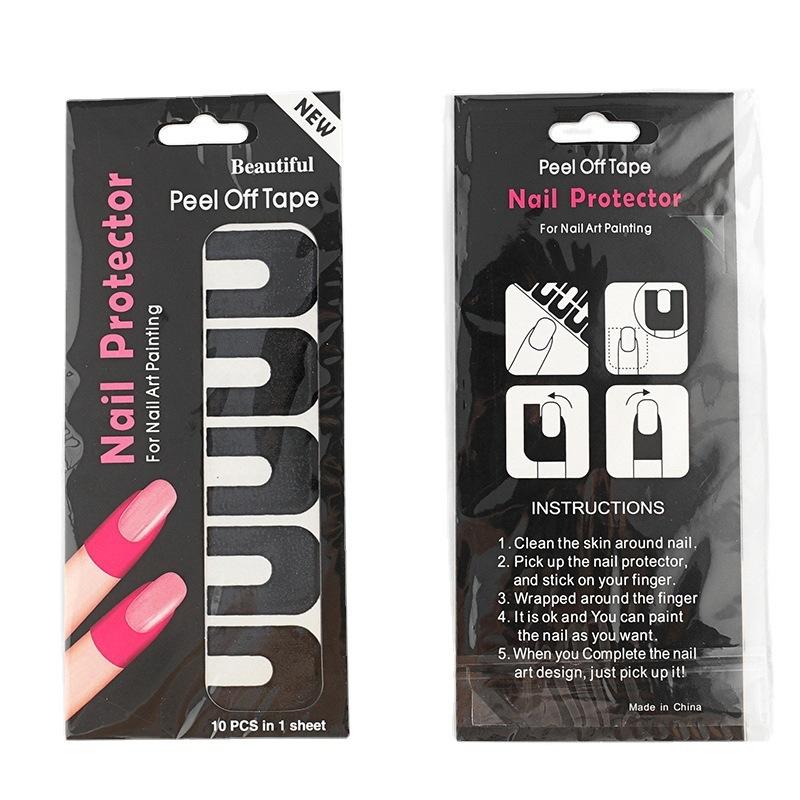 Premium U Shape Nail Polish Protector Stickers, 10pcs Anti Spill Nail Art Accessories